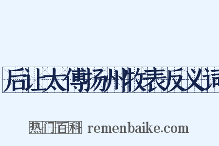 后让太傅扬州牧表反义词是什么意思的图片